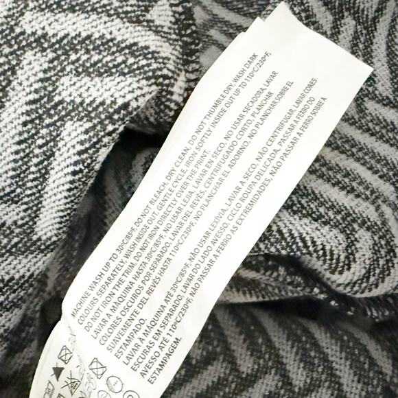 SMASH! | Black White Jacket Coat Mixed Print Patchwork Tie Grommet Long | Small - Picture 8 of 9